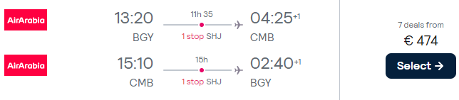 voli low cost per lo sri lanka